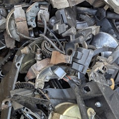 A pile of scrap metal